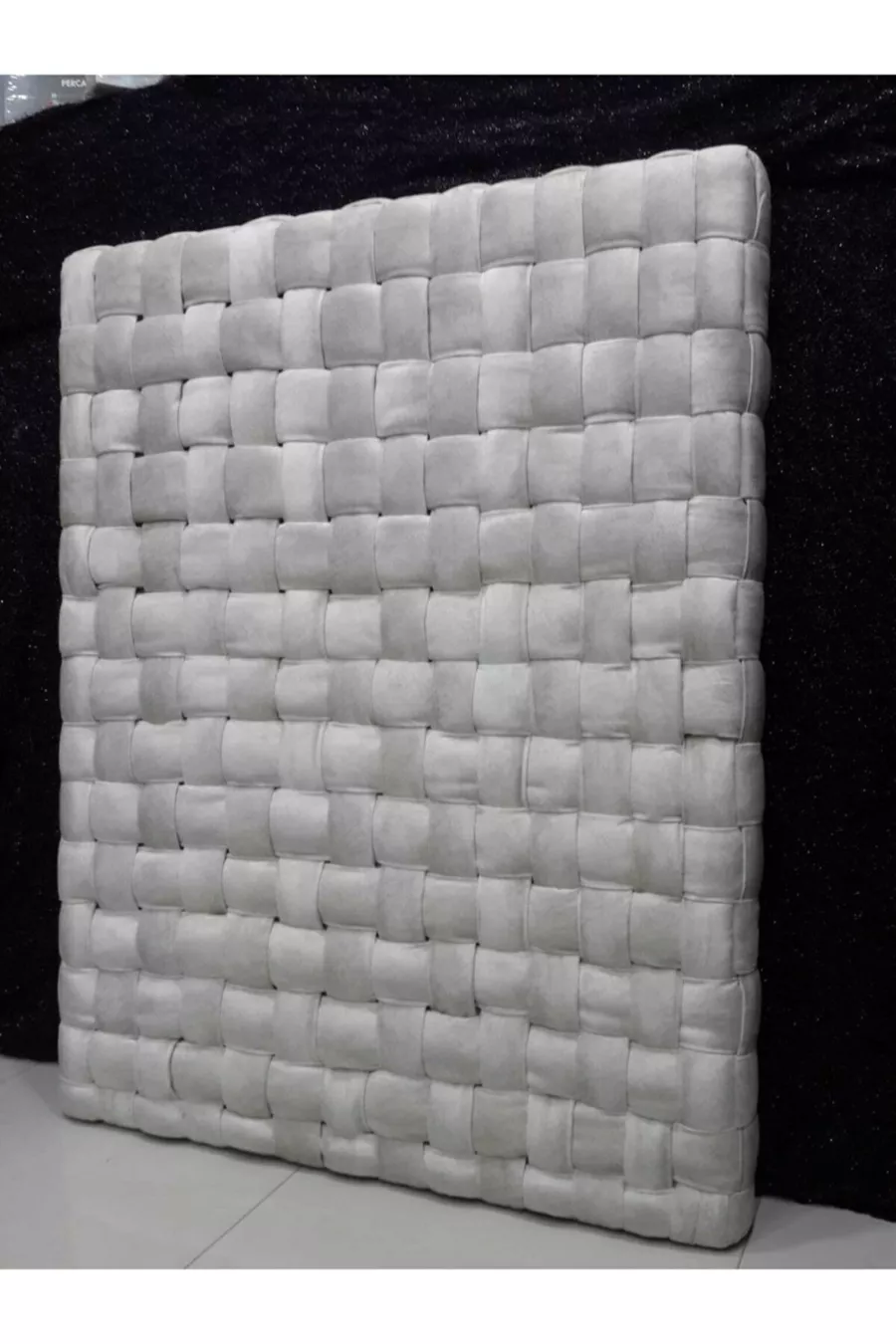 Tête de lit en tricot crème design pour une personne