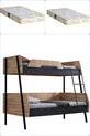 Ranza, Letto a Castello Doppio Lungo Alba, cm - cm - Noce-Antracite + 2 Materassi Comfort