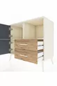 Hyperion Dresser with 2 Shelves, 2 Drawers, 2 Doors Moonstone-Anthracite/Pine