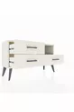 Commode Arges à une étagère et trois tiroirs, couleur quartz-anthracite/quartz