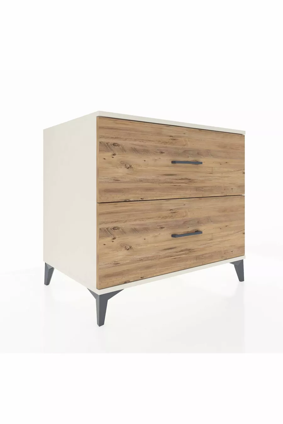 Commode Kronos 2 tiroirs Pierre de lune-Pin