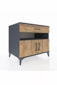 Commode Kronos avec 2 étagères, 1 tiroir et 2 portes, Anthracite-Sapin
