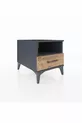 Comodino Kronos con un Ripiano e un Cassetto Antracite-Pino
