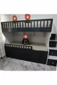 Letto a castello per bambini modello intagliato Bianco Antracite
