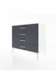 Commode Hyperion 4 tiroirs Pierre de lune-Anthracite