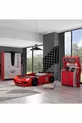 Chambre d'enfant - Lit avec roulement Vento - Armoire 3 portes Sport, Commode - Rouge