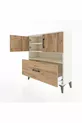 Commode Arges 3 étagères, 1 tiroir, 2 portes, Pierre de lune-Pin