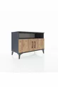 Commode Hyperion 2 étagères 2 portes Anthracite-Pin