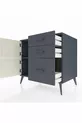 Kronos Dresser Single Shelf 3 Drawers 2 Doors Anthracite-Stone/Anthracite