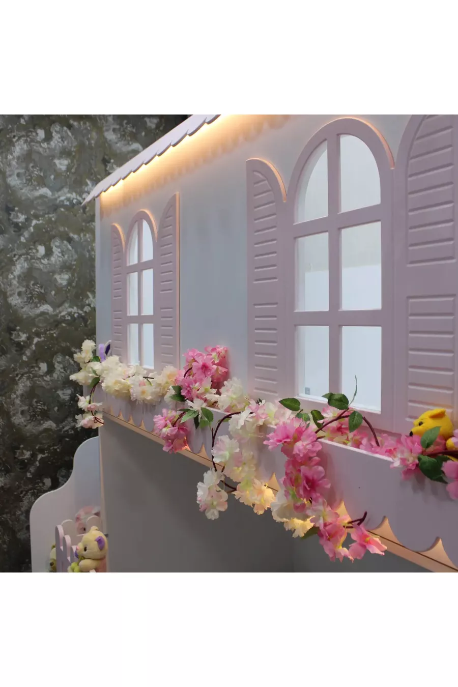 Alaçatı glijbaan stapelbed met kinderbed