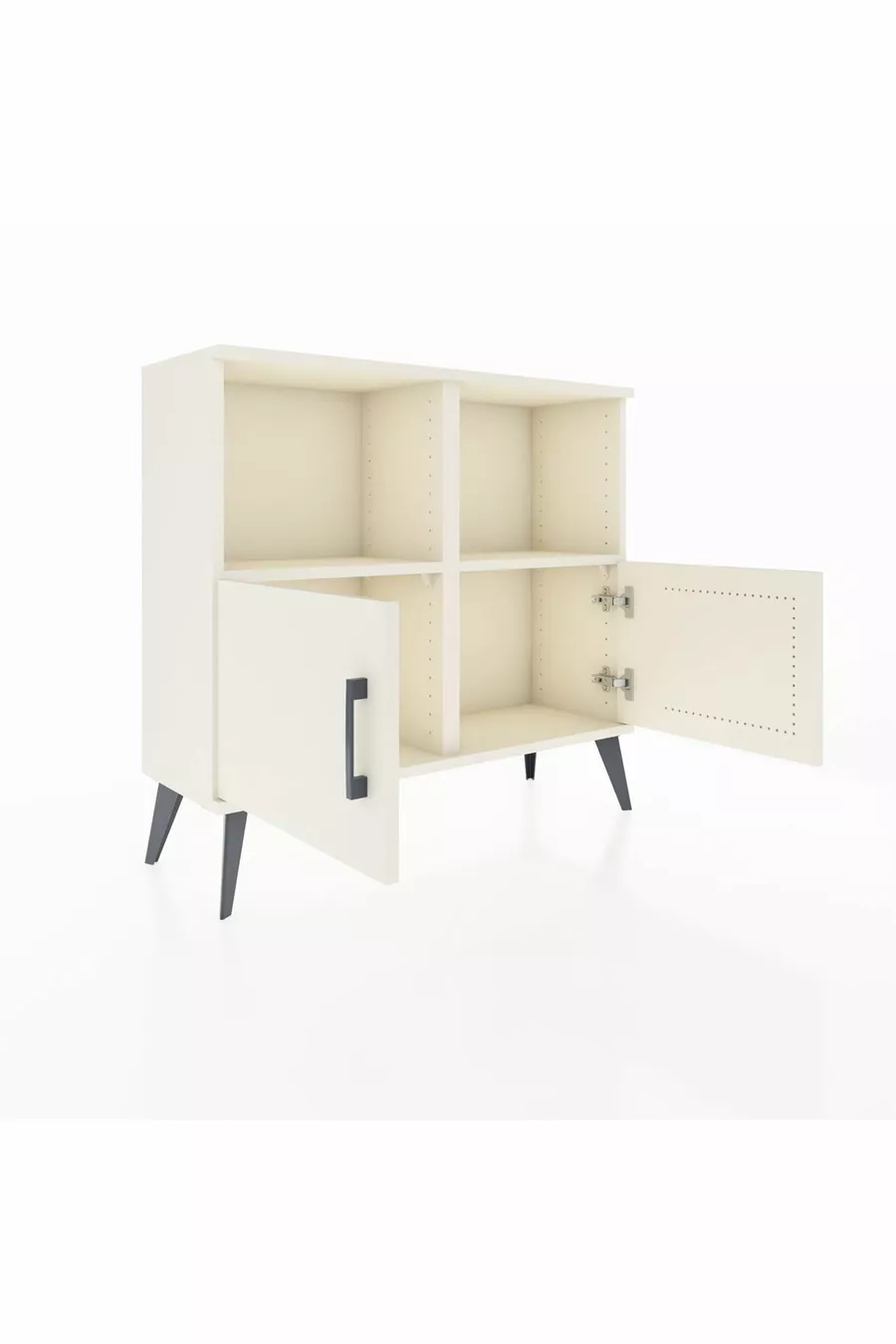 Commode Arges 2 étagères 2 portes Pierre de lune-Pierres de lune