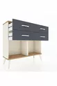 Commode Arges 4 tiroirs Pierre d'ailes-Pin/Anthracite