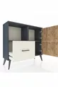 Commode Arges avec 2 étagères, 1 tiroir, 2 portes Anthracite-Sapin/Pierre de lune