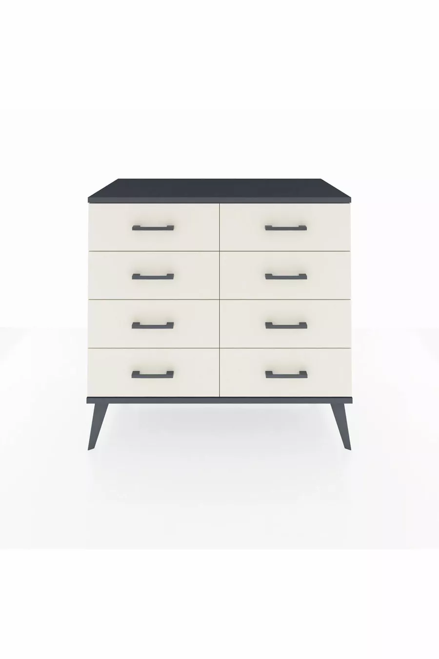 Commode Hyperion 8 tiroirs Pierre de lune-Anthracite/Pierre de lune