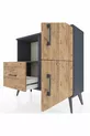 Arges Dresser 2 Shelves Single Drawer 2 Doors Anthracite-Pine