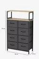 Commode à 2 étagères et 8 tiroirs pour chambre à coucher et chambre d'enfant, organiseur à tiroirs en cuir