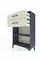 Argeş Commode met één plank en 2 lades Antraciet-Steenmarmer