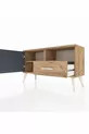 Commode Arges avec 2 étagères, 1 tiroir et 1 porte, Pin-Anthracite/Pin