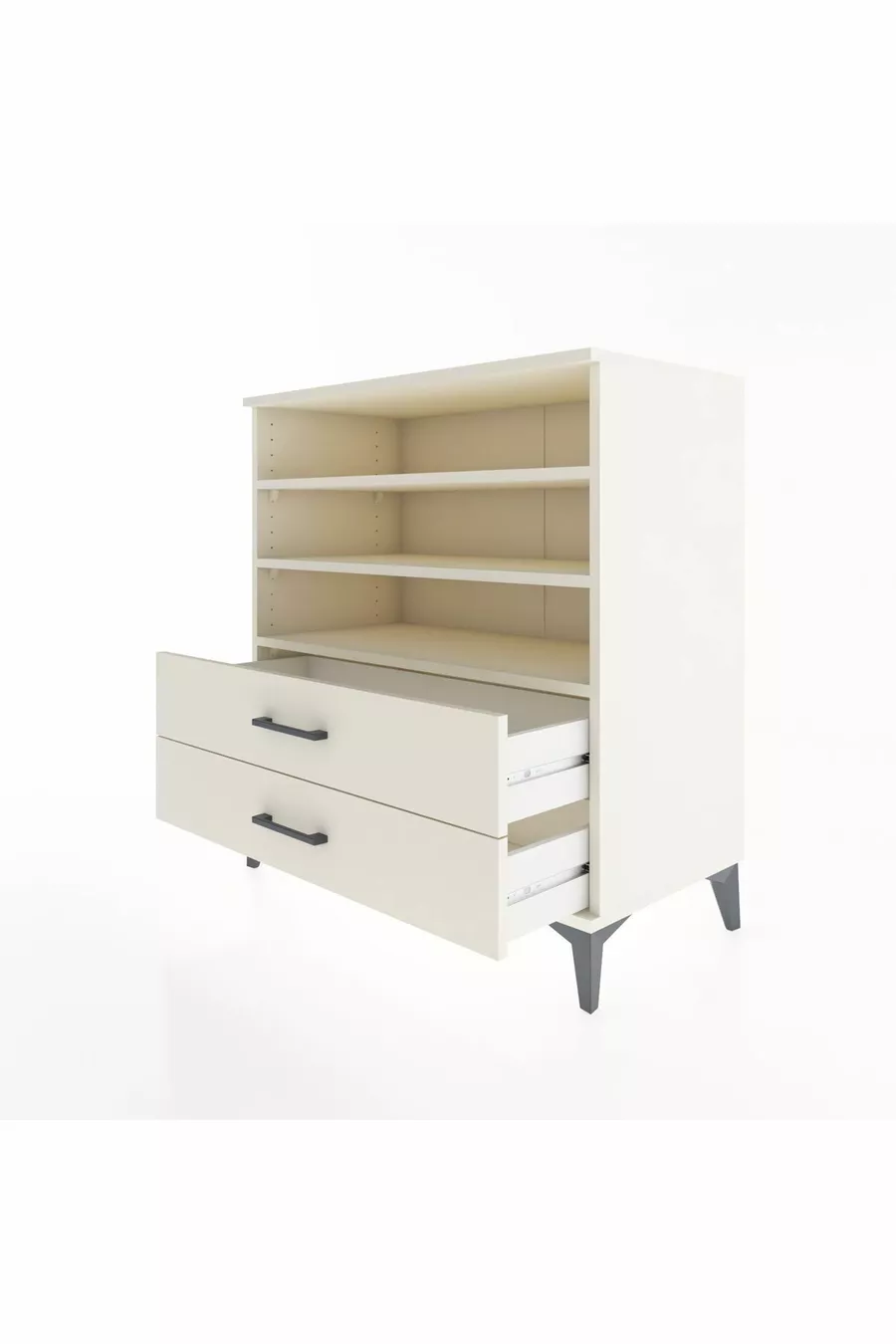 Hyperion Kommode 3 Regale 2 Schubladen Mondstein-Mondstein