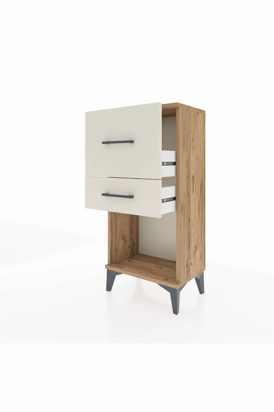 Comodino Arges 2 Cassetti Pino-Pietra di Luna
