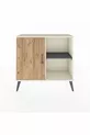 Commode Arges à 2 étagères avec une porte, Aigue-marine/Pin/Anthracite