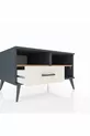 Commode Kronos 2 étagères 1 tiroir Anthracite-Cèdre/Mer de pierre