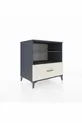 Commode Kronos avec 2 étagères et 1 tiroir Anthracite-Pierre de lune