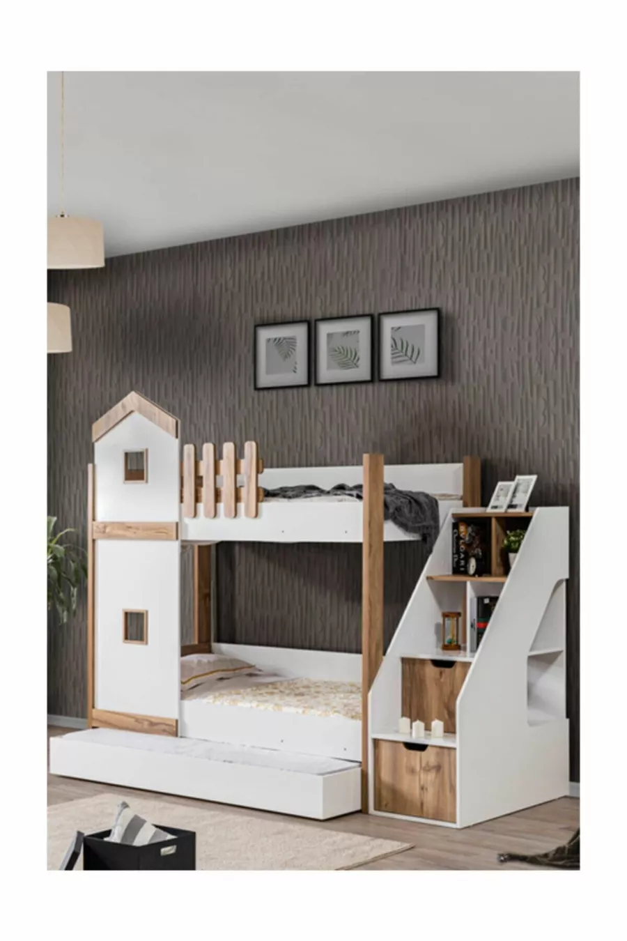 Etagenbett, Eiffel Etagenbett mit 2 Komfortmatratzen