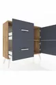 Commode Arges avec une étagère, 2 tiroirs et 2 portes, pin-anthracite