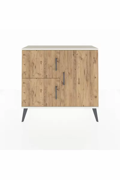 Arges Dresser with 2 Shelves and 3 Doors Moonstone-Pine/Moonstone