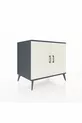 Commode Kronos 2 étagères 2 portes Anthracite-Pierre de lune