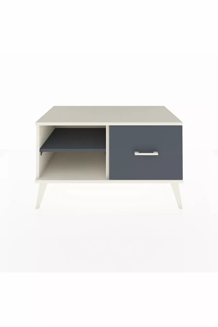 Commode Hyperion à une étagère et un tiroir, Pierre de lune-Anthracite