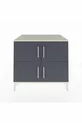 Commode Kronos 3 étagères 4 portes Pierre de Lune-Anthracite