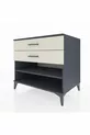 Commode Kronos avec une étagère et 2 tiroirs Anthracite-Pierre de Lune