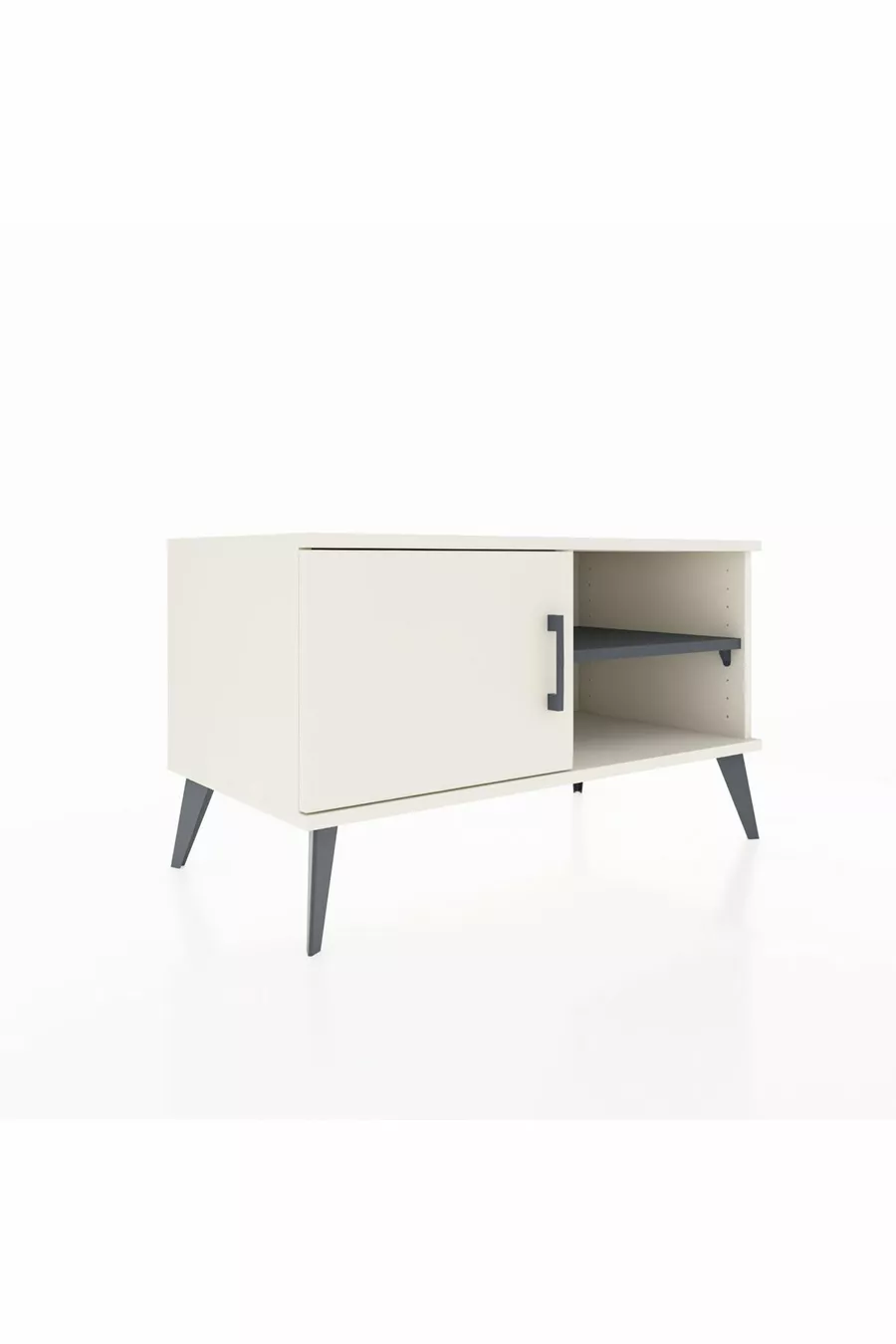 Commode Hyperion à 2 étagères avec une porte Ardoise-Ardoise/Anthracite