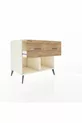 Commode Kronos 2 tiroirs Pierre de lune/Pin