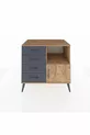 Kronos Dresser Single Shelf 4 Drawers Single Door Pine-Pine/Anthracite