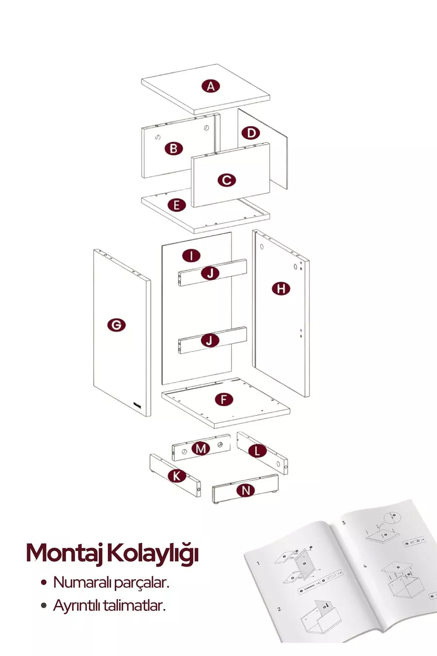 Table de chevet Alve étroite – 2 tiroirs, table d'appoint latérale avec compartiment ouvert amovible, pour chambre à coucher et salon M
