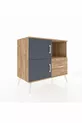 Hyperion Dresser with 2 Shelves, 1 Drawer, and 2 Doors, Pine-Anthracite/Pine