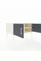 Commode Kronos 2 étagères 2 portes Pierre de lune-Anthracite/Pierre de lune