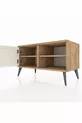 Commode Hyperion 2 étagères avec 1 porte Pin-Ambre/Pin