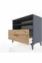 Commode Hyperion 2 étagères 1 tiroir Anthracite-Épicéa