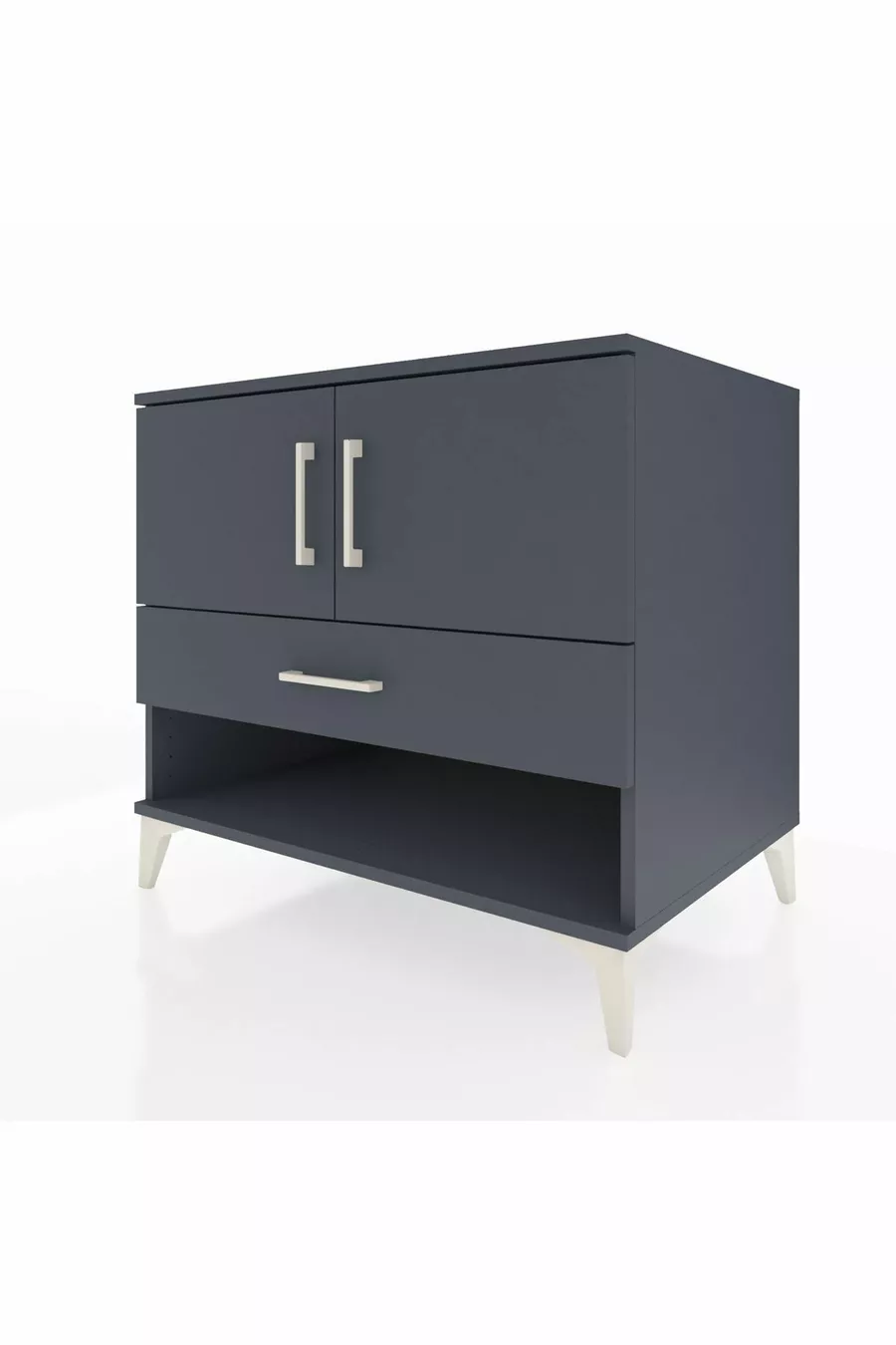 Kronos Dresser with 2 Shelves, 1 Drawer, and 2 Doors, Anthracite-Anthracite