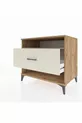 Commode Kronos à une étagère et un tiroir, en pin et travertin