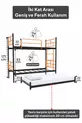 Koza Bunk Bed with Cradle, Compatible with Bed, 3-Person Orange Metal Bunk Bed