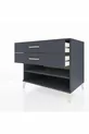 Commode Kronos à une étagère et deux tiroirs Anthracite-Anthracite