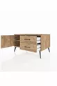 Kronos Dressoir Met Eén Plank, 2 Laden En 1 Deur, Dennen-Dennen