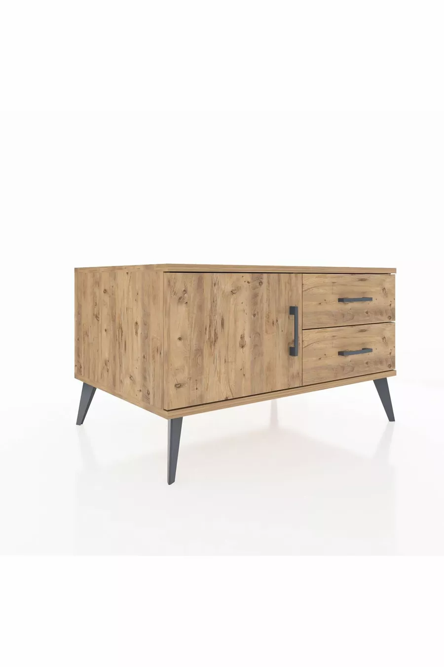 Kronos Dressoir Met Eén Plank, 2 Laden En 1 Deur, Dennen-Dennen