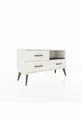Commode Arges à une étagère et trois tiroirs, couleur quartz-anthracite/quartz