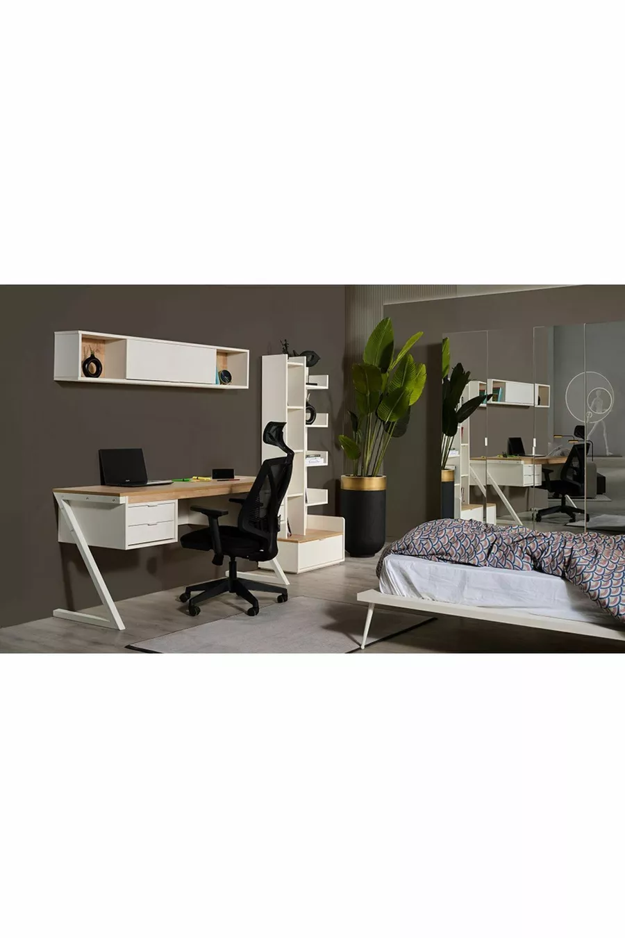 Chambre Moderne pour Jeune - Meuble à 3 Portes avec Couvercle
